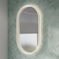 Pill Led Mirrors With Matte White Framed